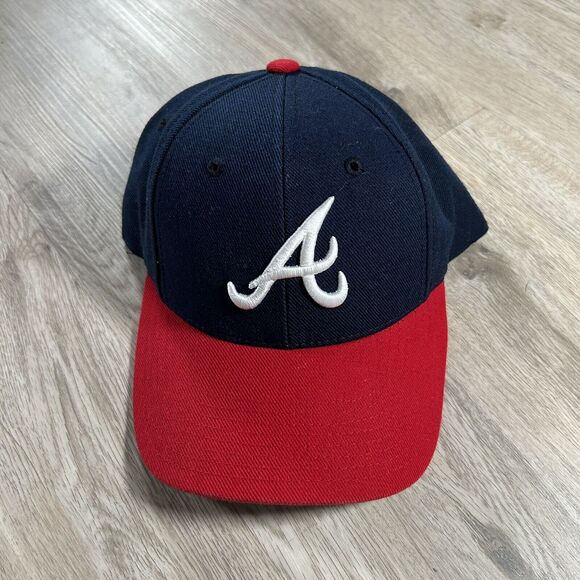 Vintage Atlanta Braves Hat Snapback MLB Logo Athletic Puma Blue‎ Wool Blend Cap - Picture 1 of 9